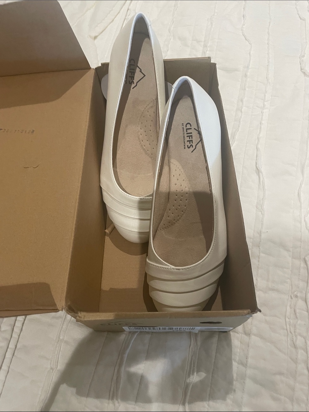 Cliffs by WHITE MOUNTAIN Cream Slip-On Ballet Flats